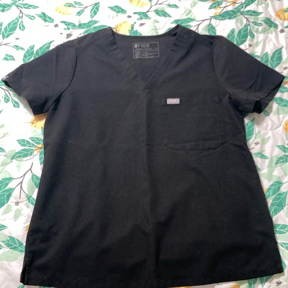 Figs Black Scrub Top medium